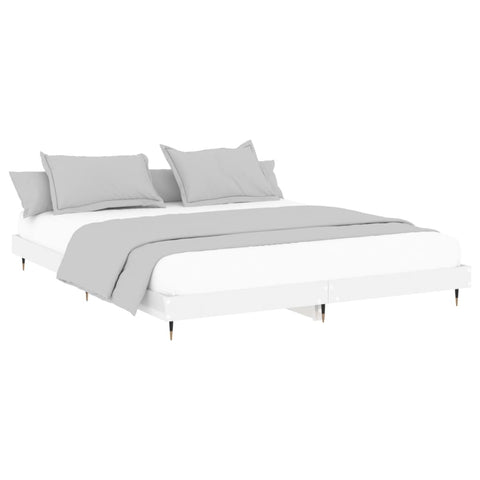 vidaXL Bed Frame without Mattress High Gloss White 180x200 cm Super King
