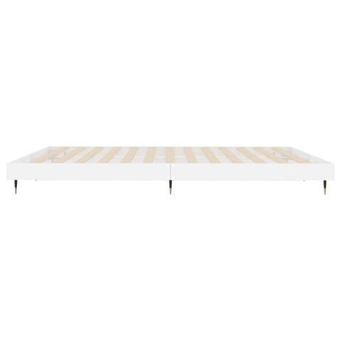 vidaXL Bed Frame without Mattress High Gloss White 180x200 cm Super King