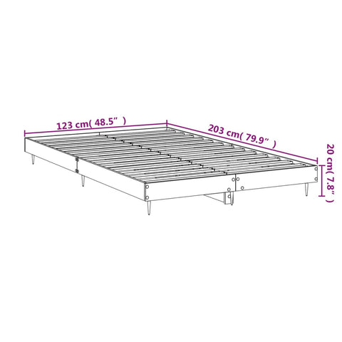 vidaXL Bed Frame without Mattress Concrete Grey 120x200 cm