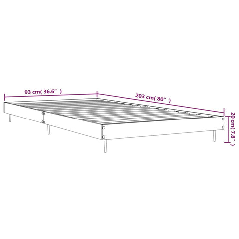 vidaXL Bed Frame without Mattress Grey Sonoma 90x200 cm Engineered Wood