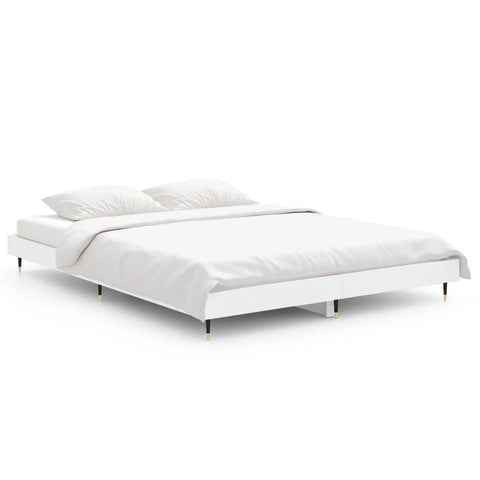 vidaXL Bed Frame without Mattress White 140x190 cm Engineered Wood