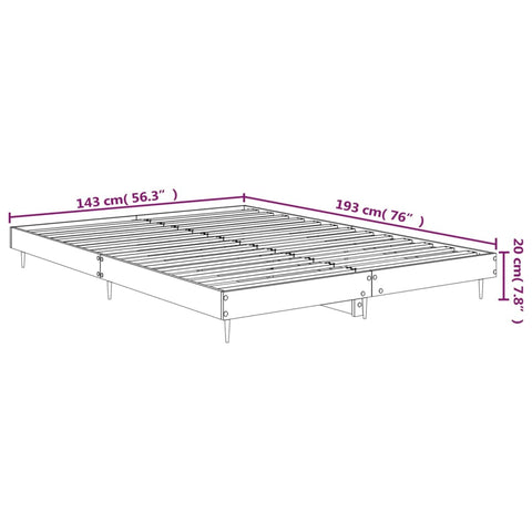 vidaXL Bed Frame without Mattress White 140x190 cm Engineered Wood