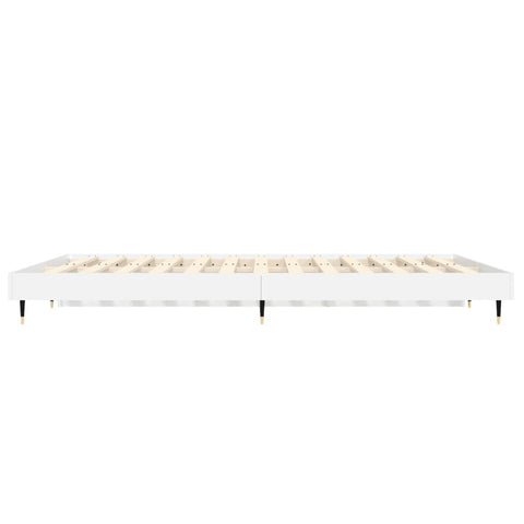 vidaXL Bed Frame without Mattress High Gloss White 135x190 cm Double
