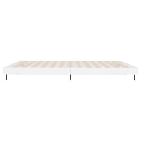 vidaXL Bed Frame without Mattress High Gloss White 150x200 cm King Size