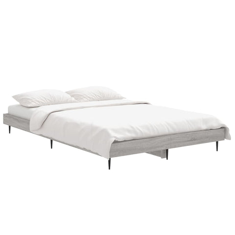 vidaXL Bed Frame without Mattress Grey Sonoma 120x190 cm Small Double Engineered Wood