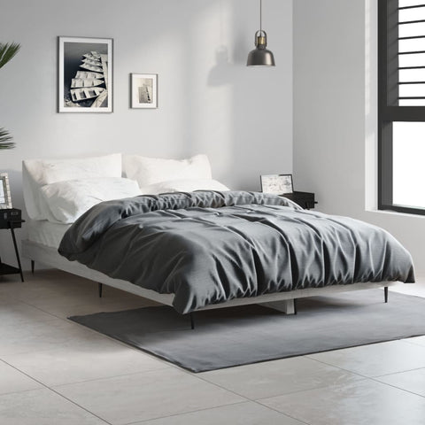vidaXL Bed Frame without Mattress Grey Sonoma 120x190 cm Small Double Engineered Wood