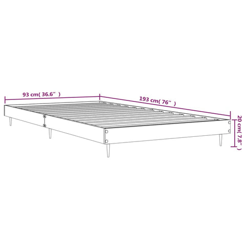 vidaXL Bed Frame without Mattress High Gloss White 90x190 cm Single
