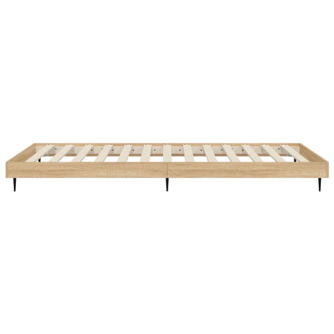 vidaXL Bed Frame without Mattress Sonoma Oak 75x190 cm Small Single Engineered Wood