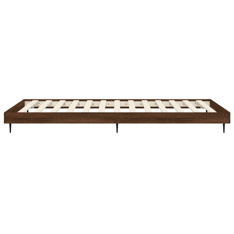 vidaXL Bed Frame without Mattress Brown Oak 75x190 cm Small Single Engineered Wood