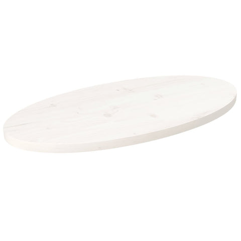 vidaXL Table Top White 70x35x2.5 cm Solid Wood Pine Oval
