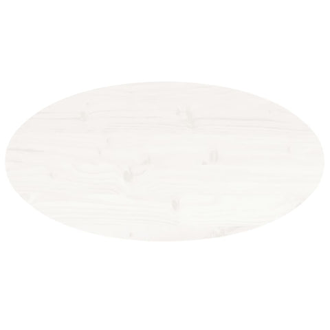 vidaXL Table Top White 80x40x2.5 cm Solid Wood Pine Oval