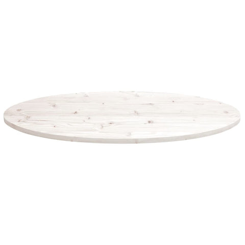 vidaXL Table Top White 100x50x2.5 cm Solid Wood Pine Oval