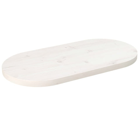 vidaXL Table Top White 70x35x2.5 cm Solid Wood Pine Oval