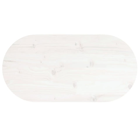 vidaXL Table Top White 70x35x2.5 cm Solid Wood Pine Oval