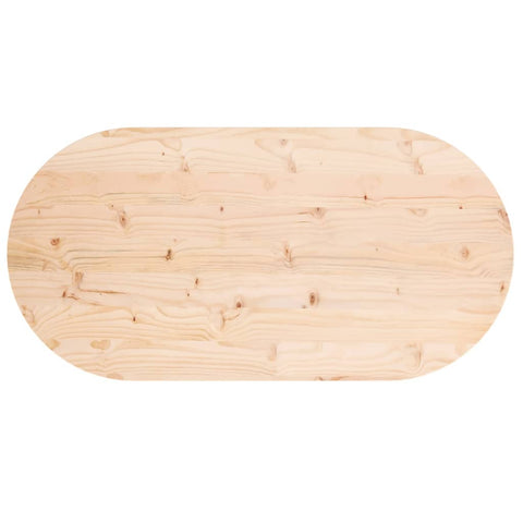 vidaXL Table Top 90x45x2.5 cm Solid Wood Pine Oval