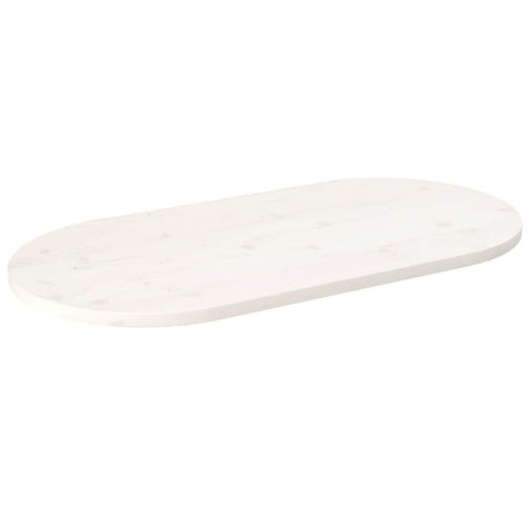 vidaXL Table Top White 110x55x2.5 cm Solid Wood Pine Oval