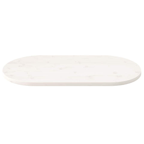 vidaXL Table Top White 110x55x2.5 cm Solid Wood Pine Oval