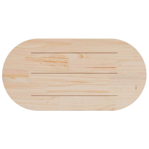 vidaXL Table Top White 110x55x2.5 cm Solid Wood Pine Oval