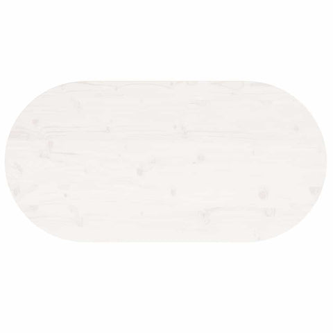 vidaXL Table Top White 110x55x2.5 cm Solid Wood Pine Oval