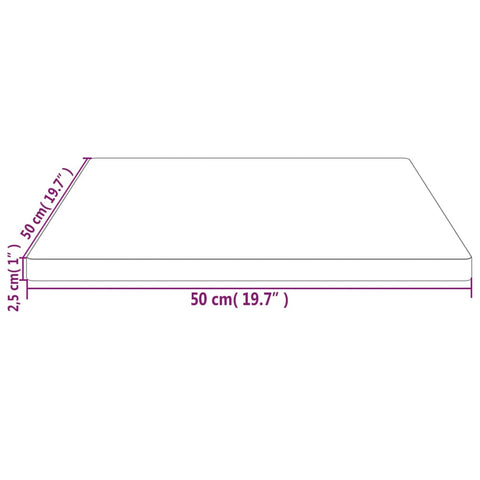 vidaXL Table Top White 50x50x2.5 cm Solid Wood Pine Square