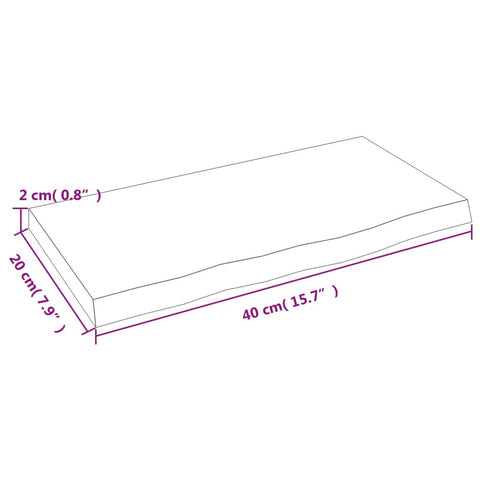 vidaXL Wall Shelf 40x20x2 cm Untreated Solid Wood Oak