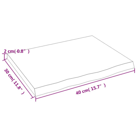 vidaXL Wall Shelf 40x30x2 cm Untreated Solid Wood Oak