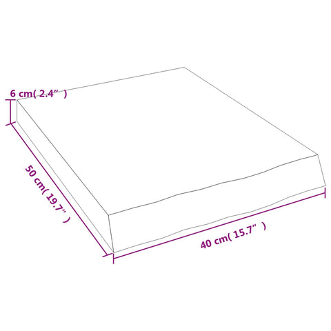 vidaXL Wall Shelf 40x50x(2-6) cm Untreated Solid Wood Oak