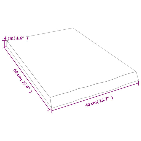 vidaXL Wall Shelf 40x60x(2-4) cm Untreated Solid Wood Oak