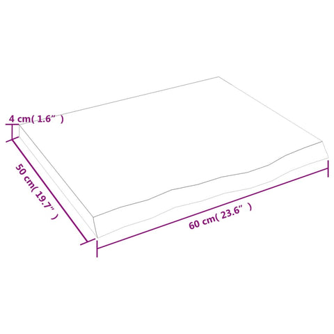 vidaXL Wall Shelf 60x50x(2-4) cm Untreated Solid Wood Oak