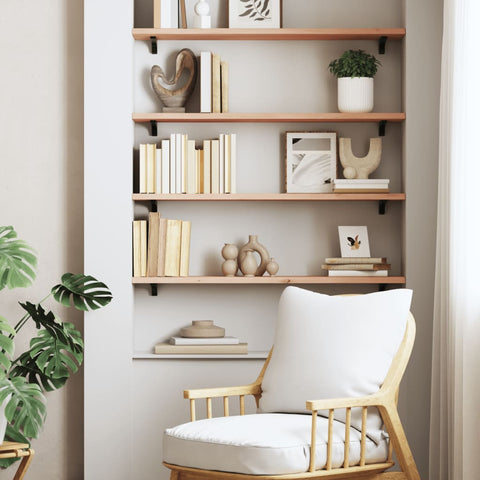 vidaXL Wall Shelf 80x20x2 cm Untreated Solid Wood Oak