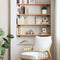 vidaXL Wall Shelf 80x20x2 cm Untreated Solid Wood Oak