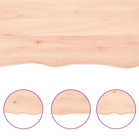 vidaXL Wall Shelf 80x20x6 cm Untreated Solid Wood Oak