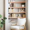 vidaXL Wall Shelf 80x30x(2-6) cm Untreated Solid Wood Oak