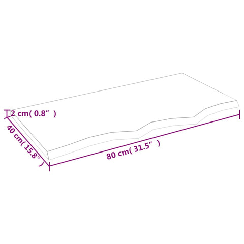 vidaXL Wall Shelf 80x40x2 cm Untreated Solid Wood Oak