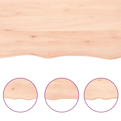 vidaXL Wall Shelf 80x60x2 cm Untreated Solid Wood Oak
