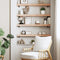 vidaXL Wall Shelf 100x10x6 cm Untreated Solid Wood Oak