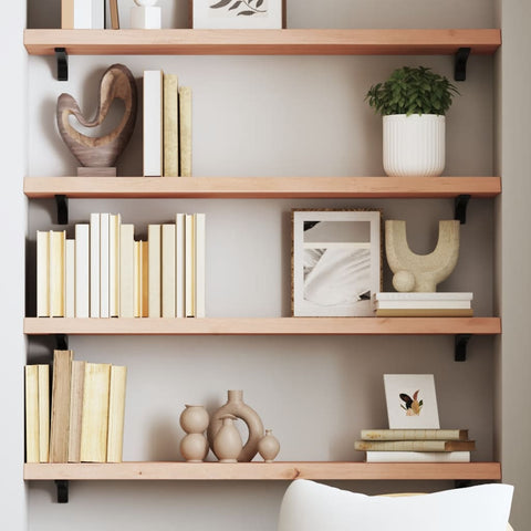 vidaXL Wall Shelf 100x20x4 cm Untreated Solid Wood Oak