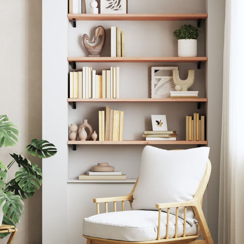 vidaXL Wall Shelf 100x30x2 cm Untreated Solid Wood Oak