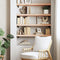 vidaXL Wall Shelf 100x30x(2-6) cm Untreated Solid Wood Oak