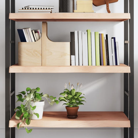 vidaXL Wall Shelf 100x40x(2-6) cm Untreated Solid Wood Oak