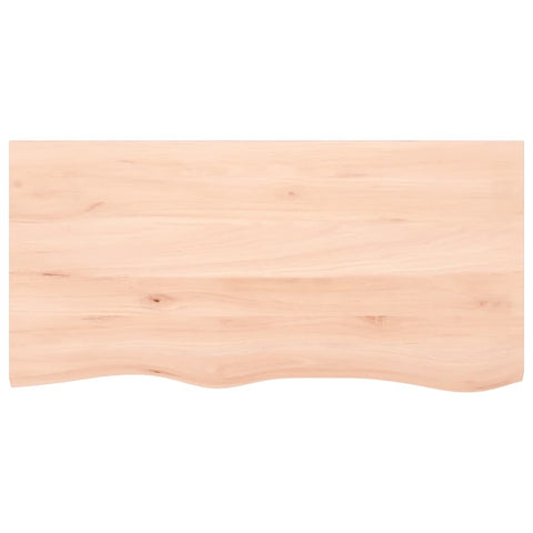 vidaXL Wall Shelf 100x50x(2-4) cm Untreated Solid Wood Oak