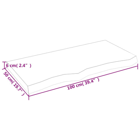 vidaXL Wall Shelf 100x50x(2-6) cm Untreated Solid Wood Oak