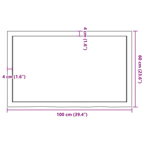 vidaXL Wall Shelf 100x60x(2-4) cm Untreated Solid Wood Oak