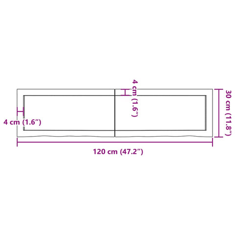 vidaXL Wall Shelf 120x30x(2-6) cm Untreated Solid Wood Oak