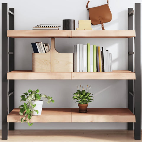 vidaXL Wall Shelf 120x50x(2-6) cm Untreated Solid Wood Oak