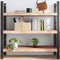 vidaXL Wall Shelf 120x50x(2-6) cm Untreated Solid Wood Oak