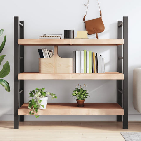 vidaXL Wall Shelf 120x60x(2-6) cm Untreated Solid Wood Oak