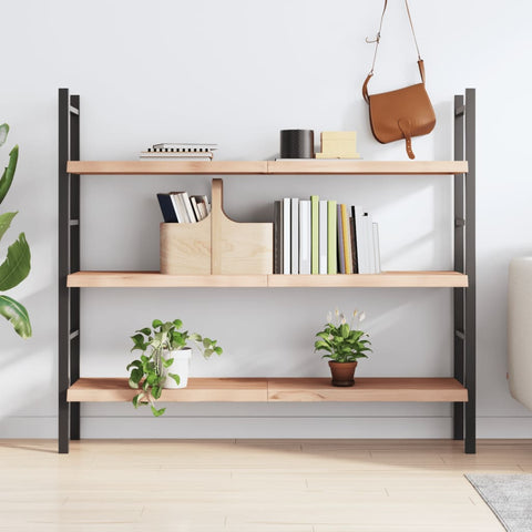 vidaXL Wall Shelf 140x40x(2-4) cm Untreated Solid Wood Oak