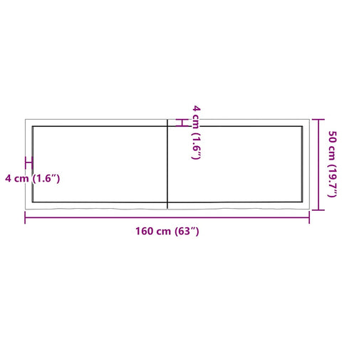 vidaXL Wall Shelf 160x50x(2-6) cm Untreated Solid Wood Oak