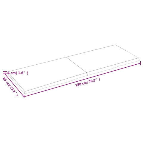 vidaXL Wall Shelf 180x60x(2-4) cm Untreated Solid Wood Oak